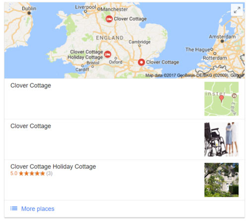 Review Clover Cottage on Google